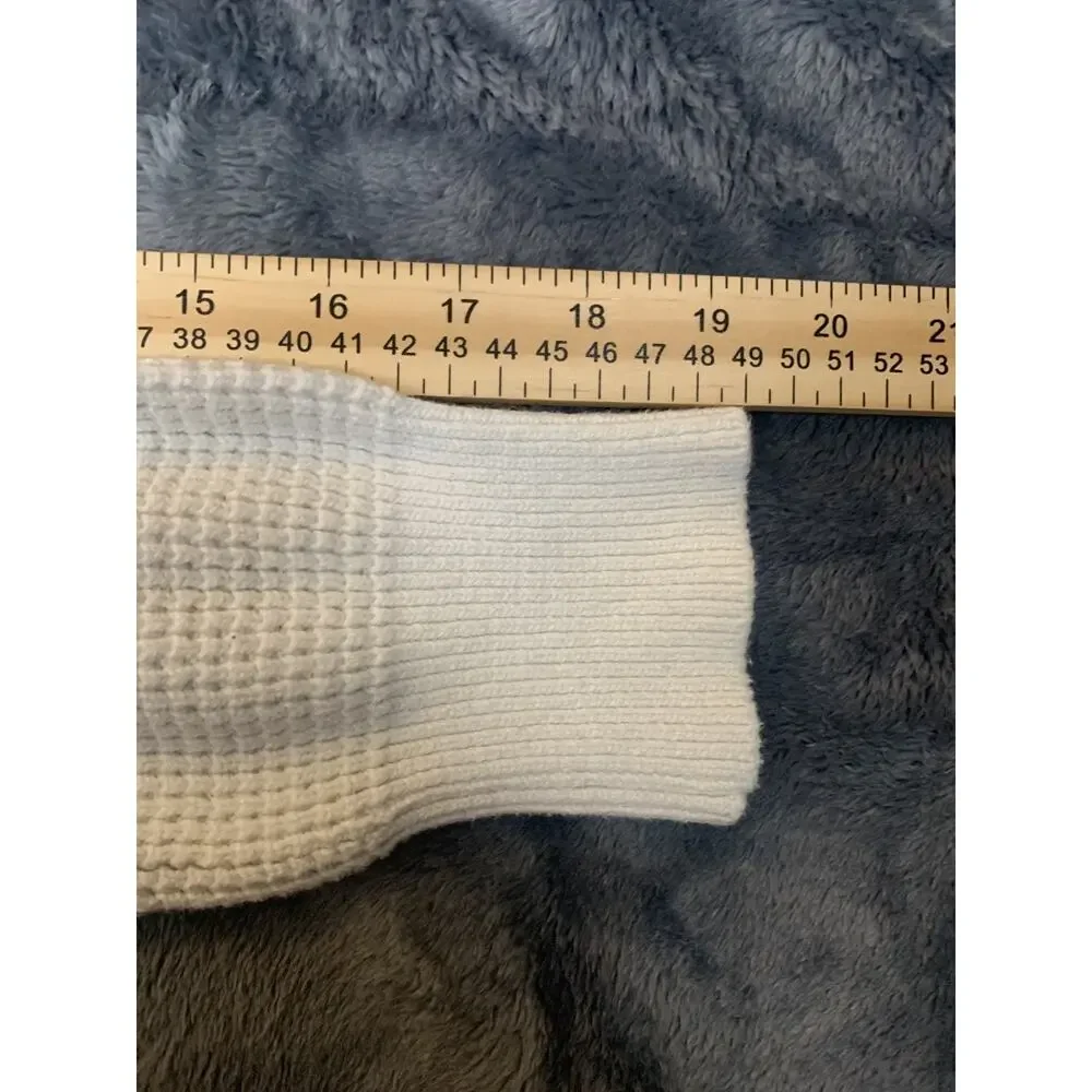Michael Kors Sweater Women’s Size Medium White Waffle-Knit Cotton Turtleneck